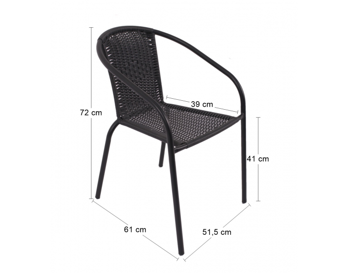 Záhradná stolička Herkules III - čierna