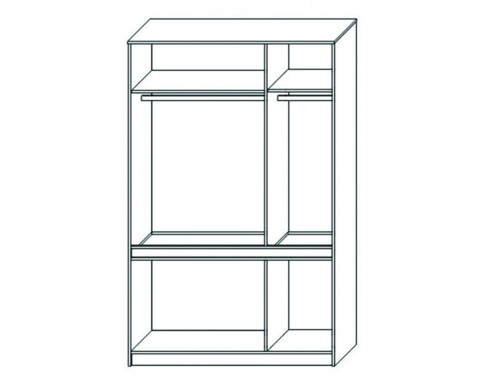 Trojdverová šatníková skriňa Leksand W-3D - dub wellington / biela