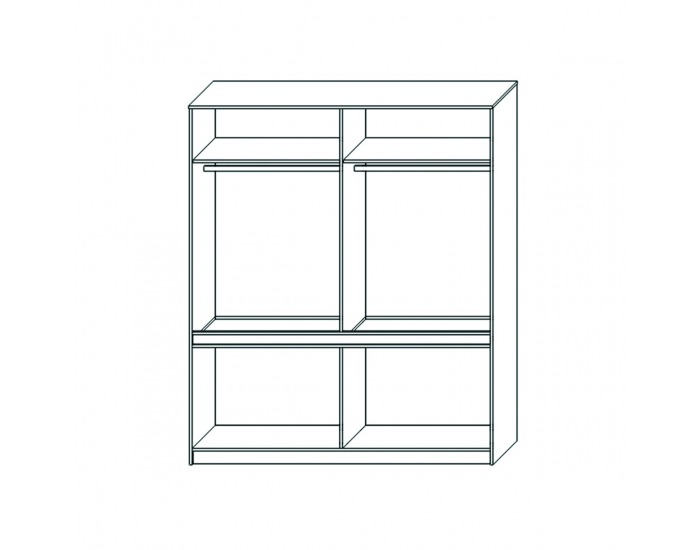 Štvordverová šatníková skriňa Leksand W-4D - dub wellington / biela