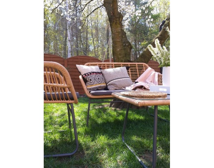 Záhradný nábytok z umelého ratanu Livorno - sivá / béžová