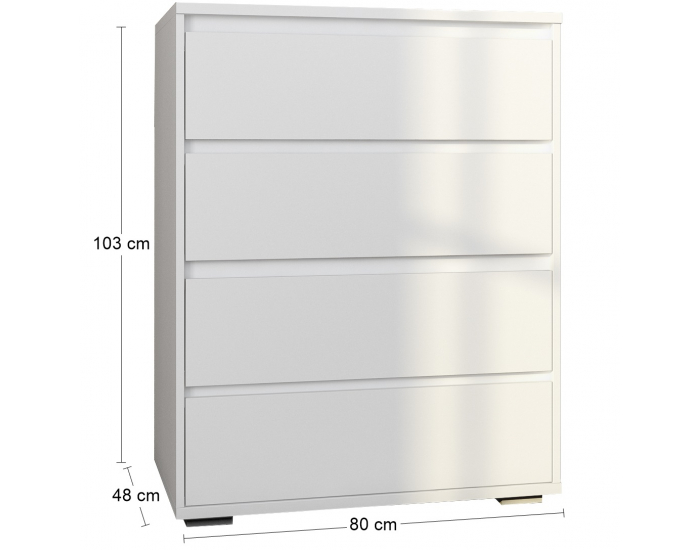 Zásuvková komoda Lovik CH-800-4DR - biela