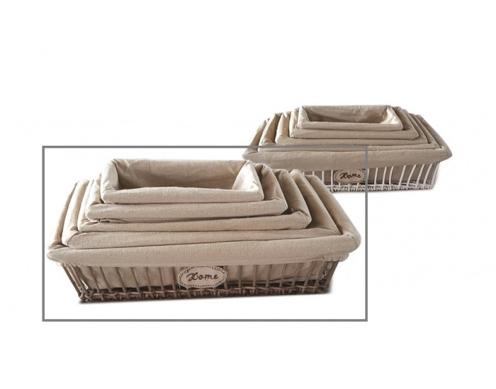 Prútené košíky (5 ks) Shabby 9 - hnedá