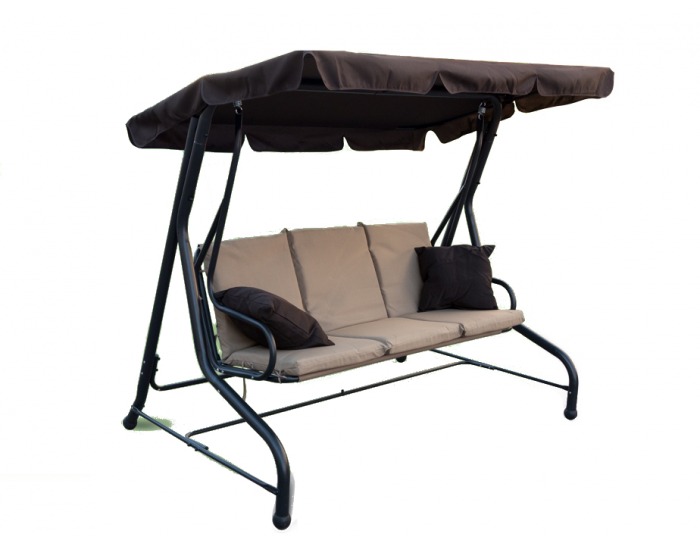 Záhradná hojdačka Natalie - hnedá / béžová