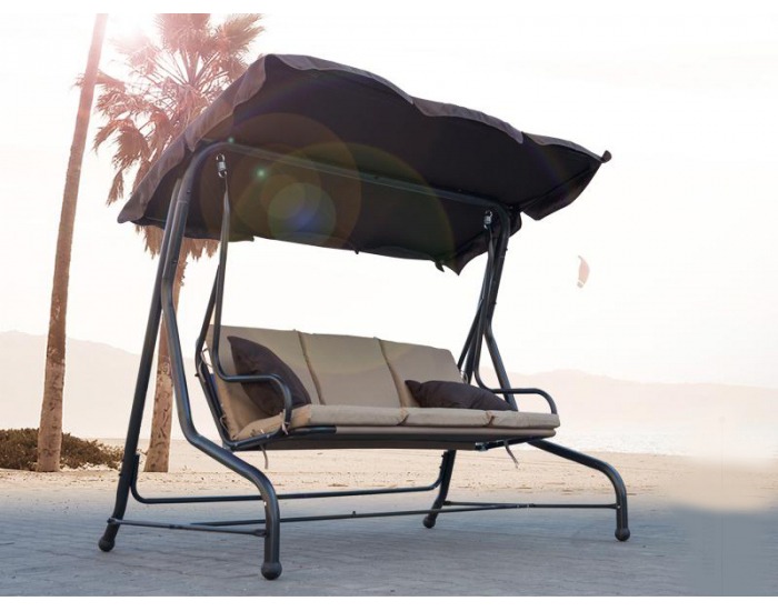 Záhradná hojdačka Natalie - hnedá / béžová