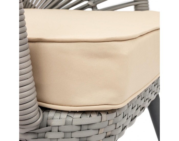 Záhradný set z umelého ratanu Nocera - sivá / krémová