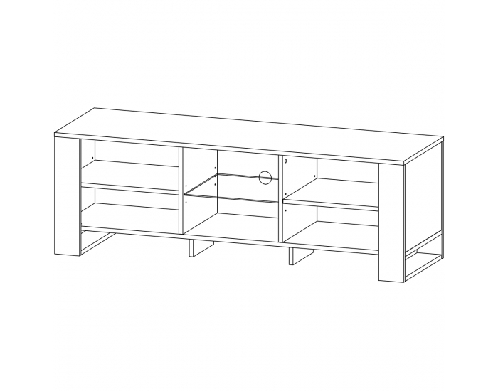 TV stolík Olen TV-E-2D - čierna / craft zlatý