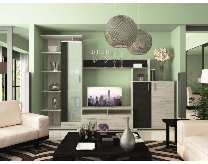 Obývacia stena Pierino LR - dub craft biely / northern tree