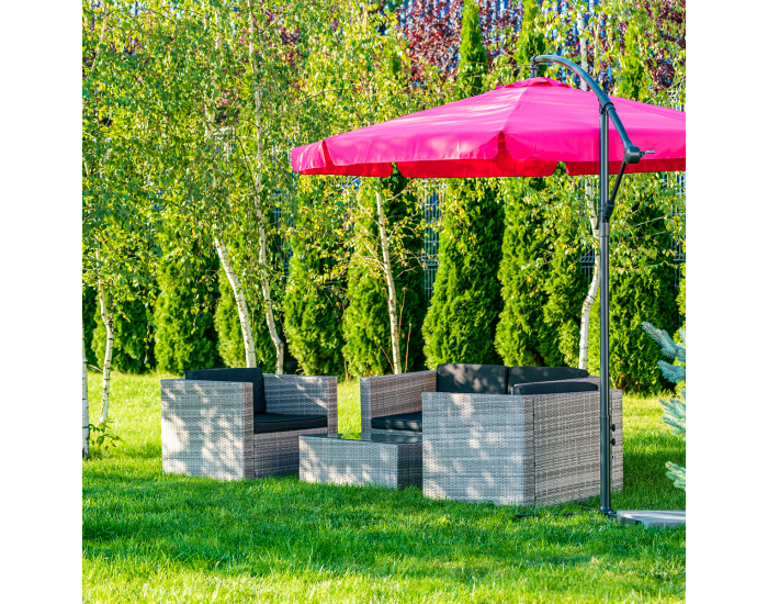 Záhradný nábytok z umelého ratanu Quattro - sivá / čierna