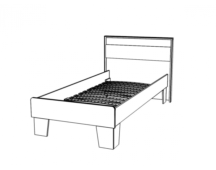 Jednolôžková posteľ s roštom Seina 900 - dub sonoma / wenge magic