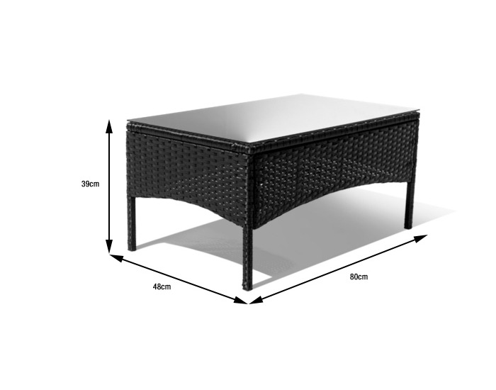 Ratanový set Siesta - čierna / béžová