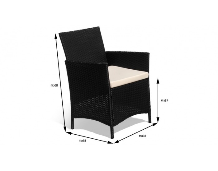 Ratanový set Siesta - čierna / béžová