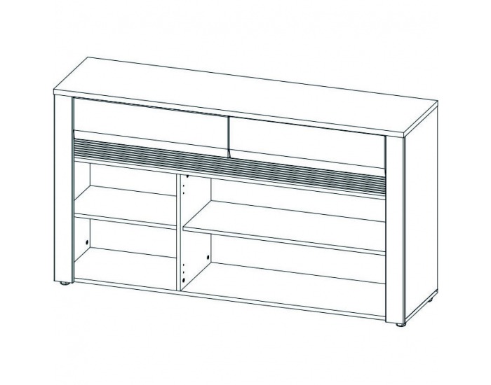Trojdverová komoda s osvetlením Stall CH-3D/2DR - dub grand