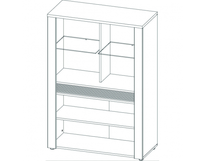 Štvordverová komoda s osvetlením Stall CHWG-4D - dub grand