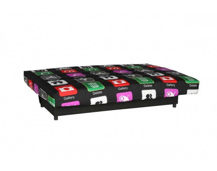 Rozkladacia pohovka s úložným priestorom Super Midi - erica icon / erica čierna