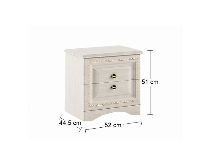 Rustikálny nočný stolík Valenta BC - breza polárna / breza