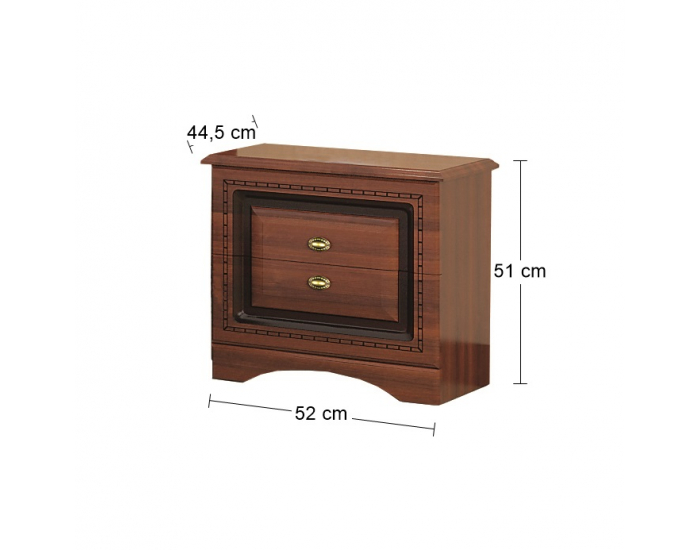 Rustikálny nočný stolík Valenta BC - orech / orech antický