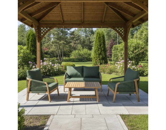 Záhradný set Nadim - zelená / prírodná