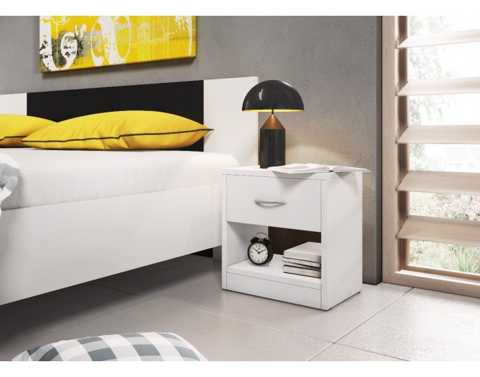 Nočný stolík Naka 1S - biela