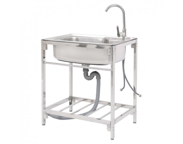 Nerezový kuchynský drez so sifónom Namik 68x44 - strieborná