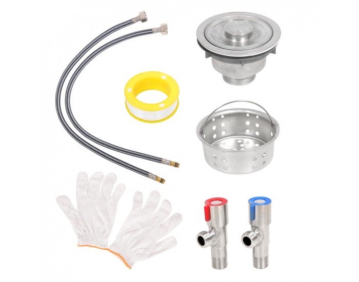 Nerezový kuchynský drez so sifónom Namik 68x44 - strieborná