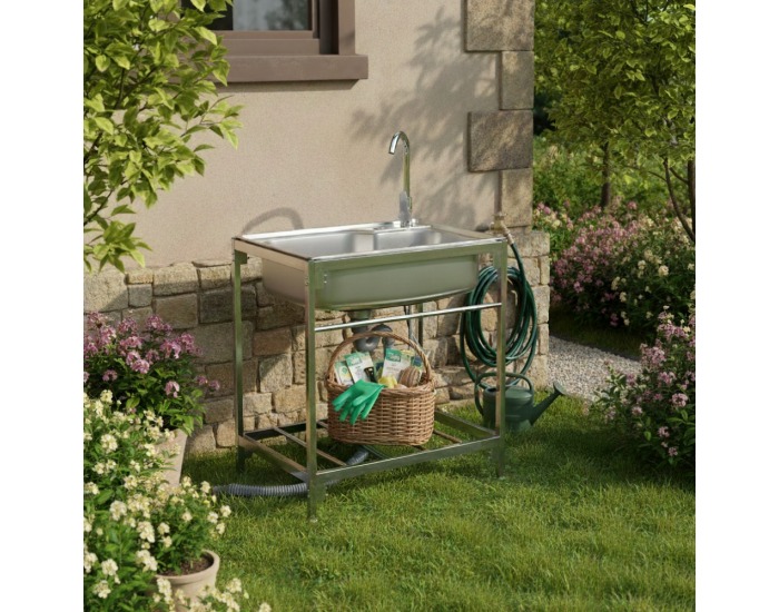 Nerezový kuchynský drez so sifónom Namik 68x44 - strieborná