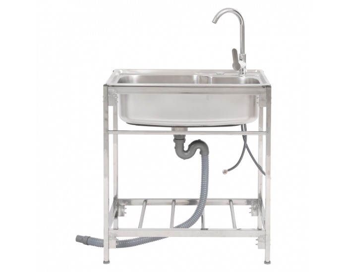 Nerezový kuchynský drez so sifónom Namik 68x44 - strieborná