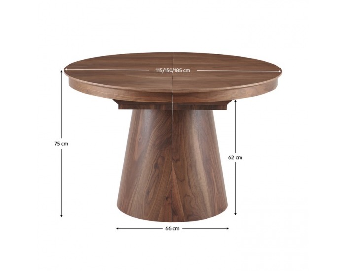Rozkladací jedálenský stôl Nanet 115/150/185 - orech