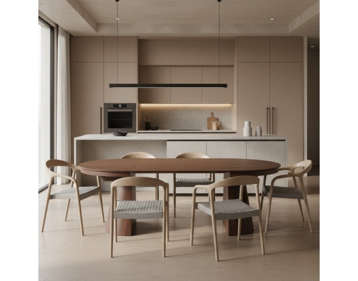 Rozkladací jedálenský stôl Nanet 115/150/185 - orech