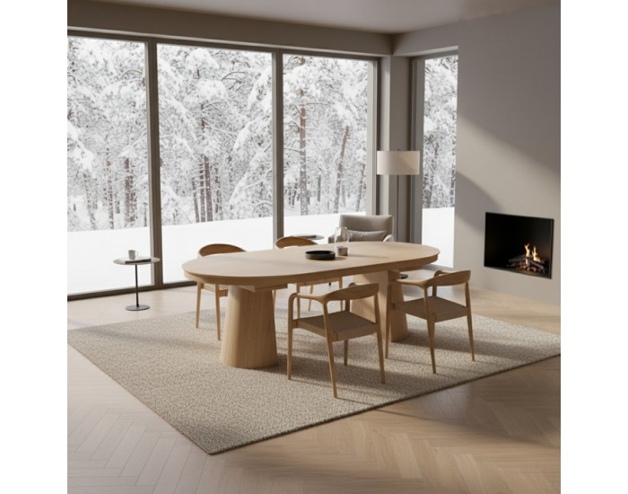 Rozkladací jedálenský stôl Nanet 115/150/185 - svetlý dub