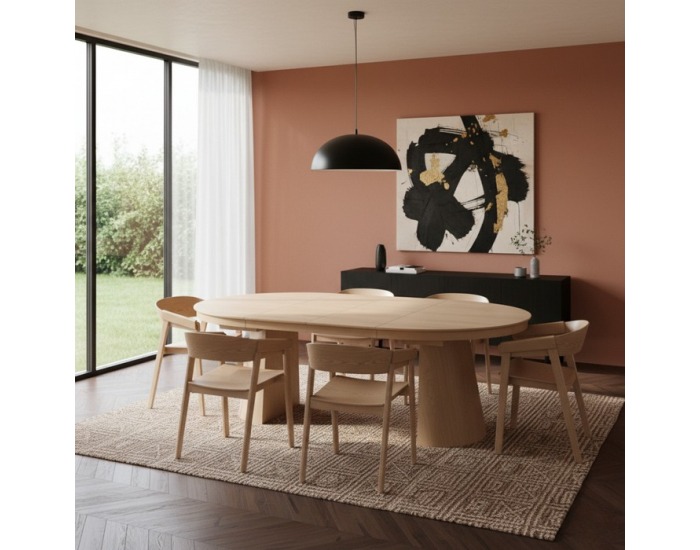 Rozkladací jedálenský stôl Nanet 115/150/185 - svetlý dub