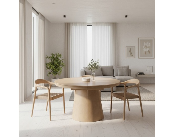 Rozkladací jedálenský stôl Nanet 115/150/185 - svetlý dub