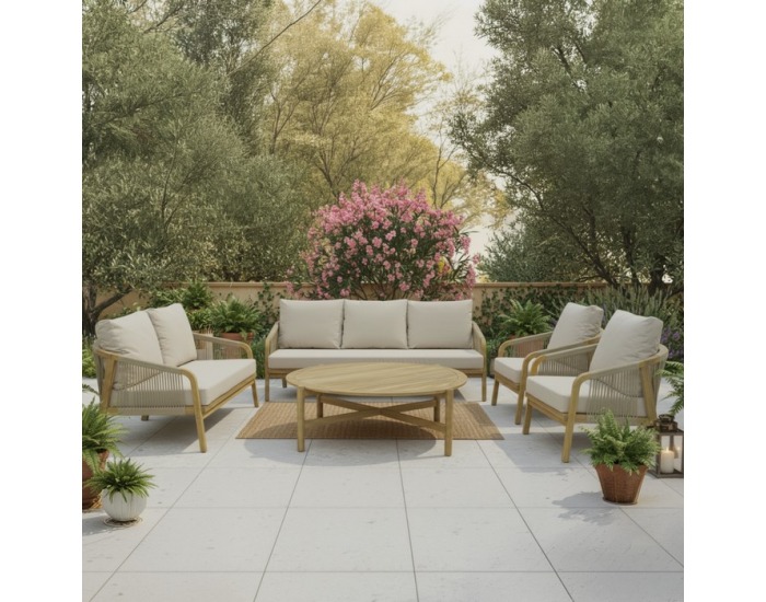 Záhradný set Narsi - béžová / prírodná