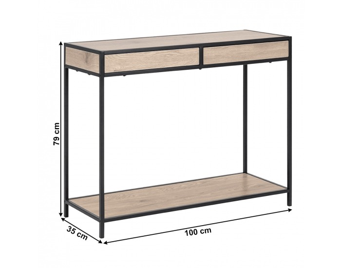 Konzolový stolík Nartan - čierna / dub