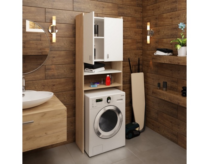 Skrinka nad práčku Natali New - dub sonoma / biela