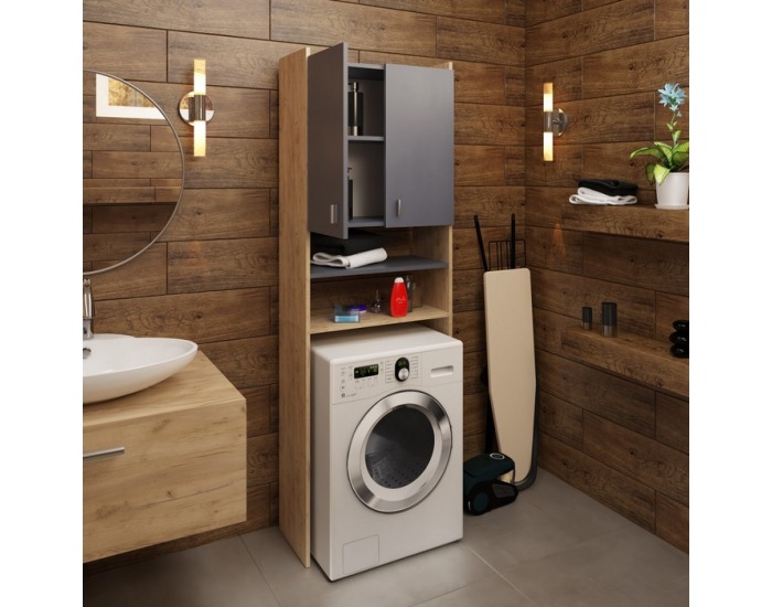 Skrinka nad práčku Natali New - dub artisan / grafit