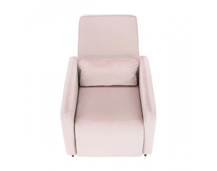 Relaxačné kreslo Nauro - púdrová ružová (Velvet) / zlatá