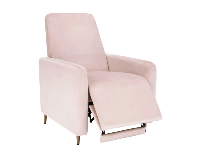 Relaxačné kreslo Nauro - púdrová ružová (Velvet) / zlatá