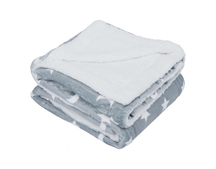 Obojstranná baránková deka Navo 150x200 cm - sivá / biela / vzor