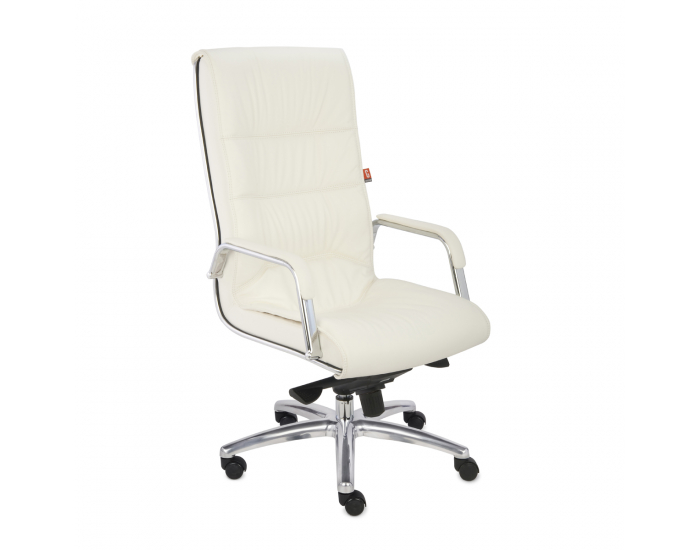 Kancelárske kreslo s podrúčkami Naxim - krémová / chróm