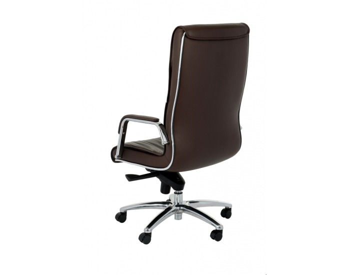 Kancelárske kreslo s podrúčkami Naxim - tmavohnedá / chróm