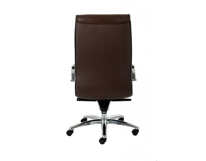 Kancelárske kreslo s podrúčkami Naxim - tmavohnedá / chróm