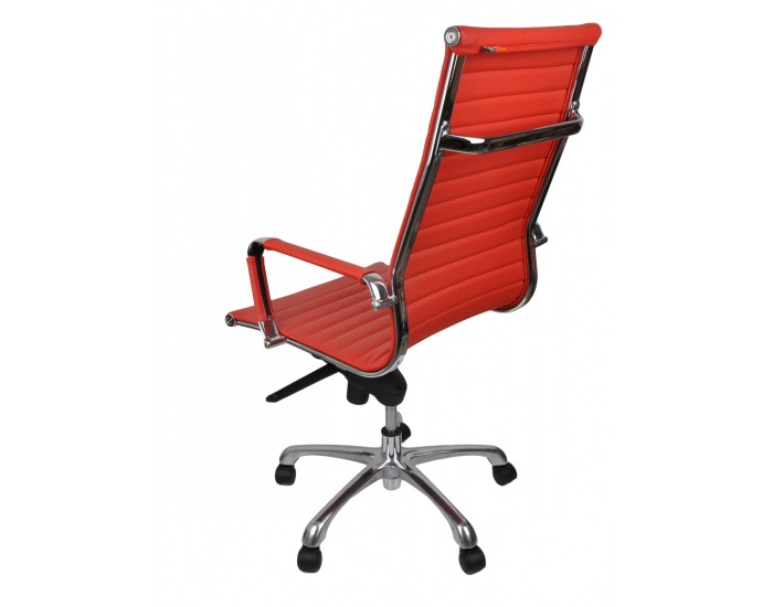 Kancelárska stolička s podrúčkami Naxo - červená / chróm