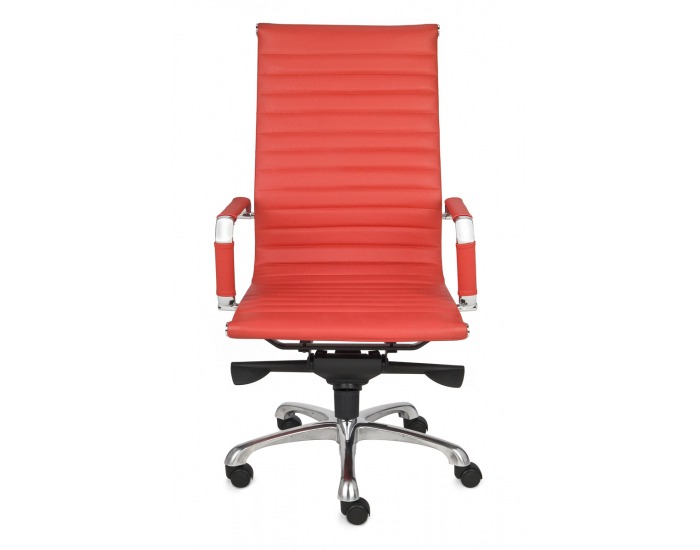 Kancelárska stolička s podrúčkami Naxo - červená / chróm