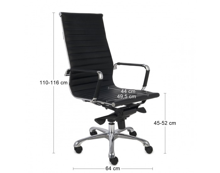 Kancelárska stolička s podrúčkami Naxo - čierna / chróm