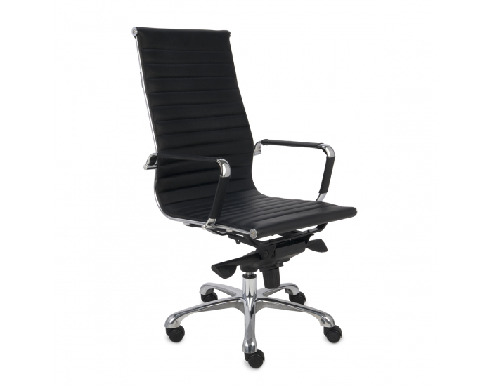 Kancelárska stolička s podrúčkami Naxo - čierna / chróm
