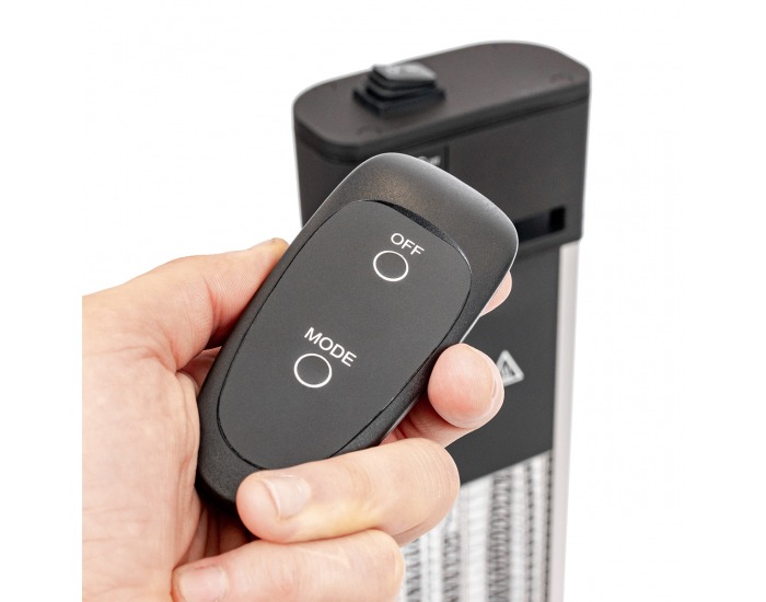 Stĺpový elektrický ohrievač (infražiarič) NB-1611RC - tmavosivá / chróm