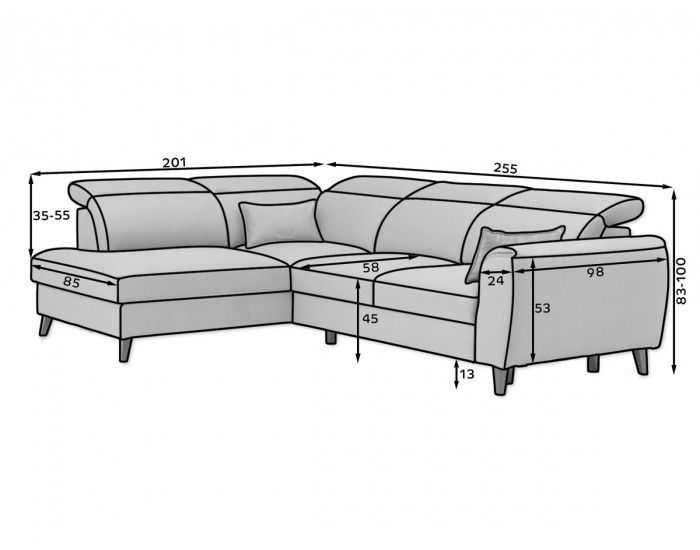 Rohová sedačka s rozkladom a úložným priestorom Nebia P - tmavozelená