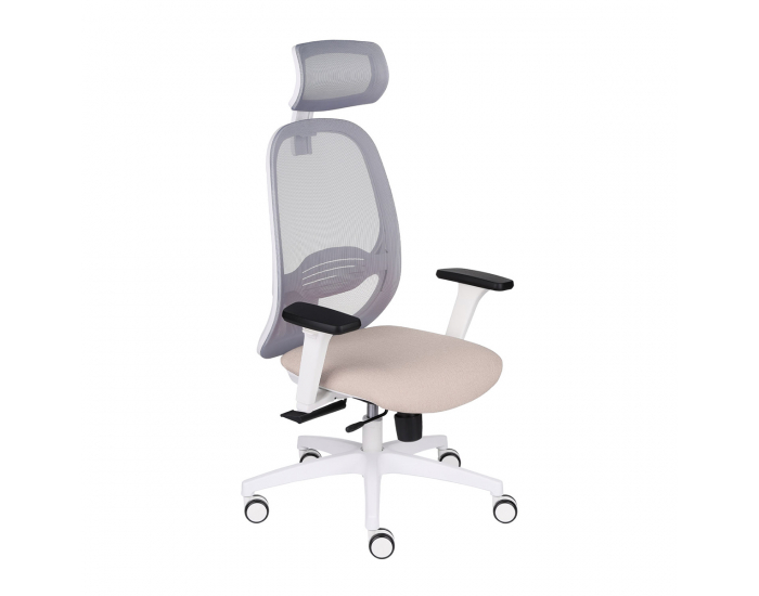 Kancelárska stolička s podrúčkami Nedim WS HD - béžová / sivá / biela