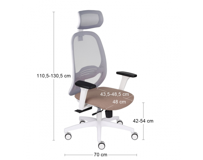 Kancelárska stolička s podrúčkami Nedim WS HD - hnedá / sivá / biela