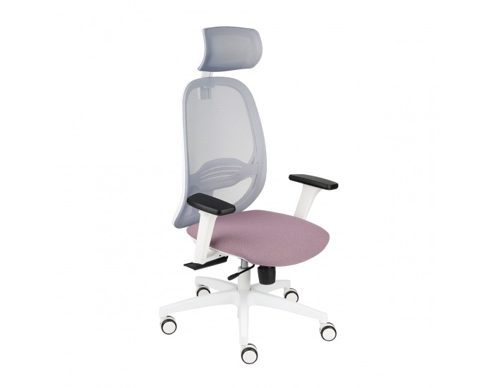 Kancelárska stolička s podrúčkami Nedim WS HD - ružová / sivá / biela